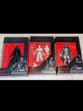 Lot of 3 Star Wars Black Series Action Figure Sets Captain Phasma / Rey / Kylo